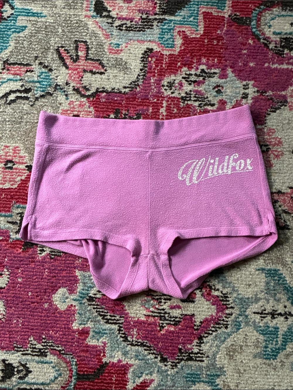 Wildfox Lilac Pink Lounge Shorts with Script Logo